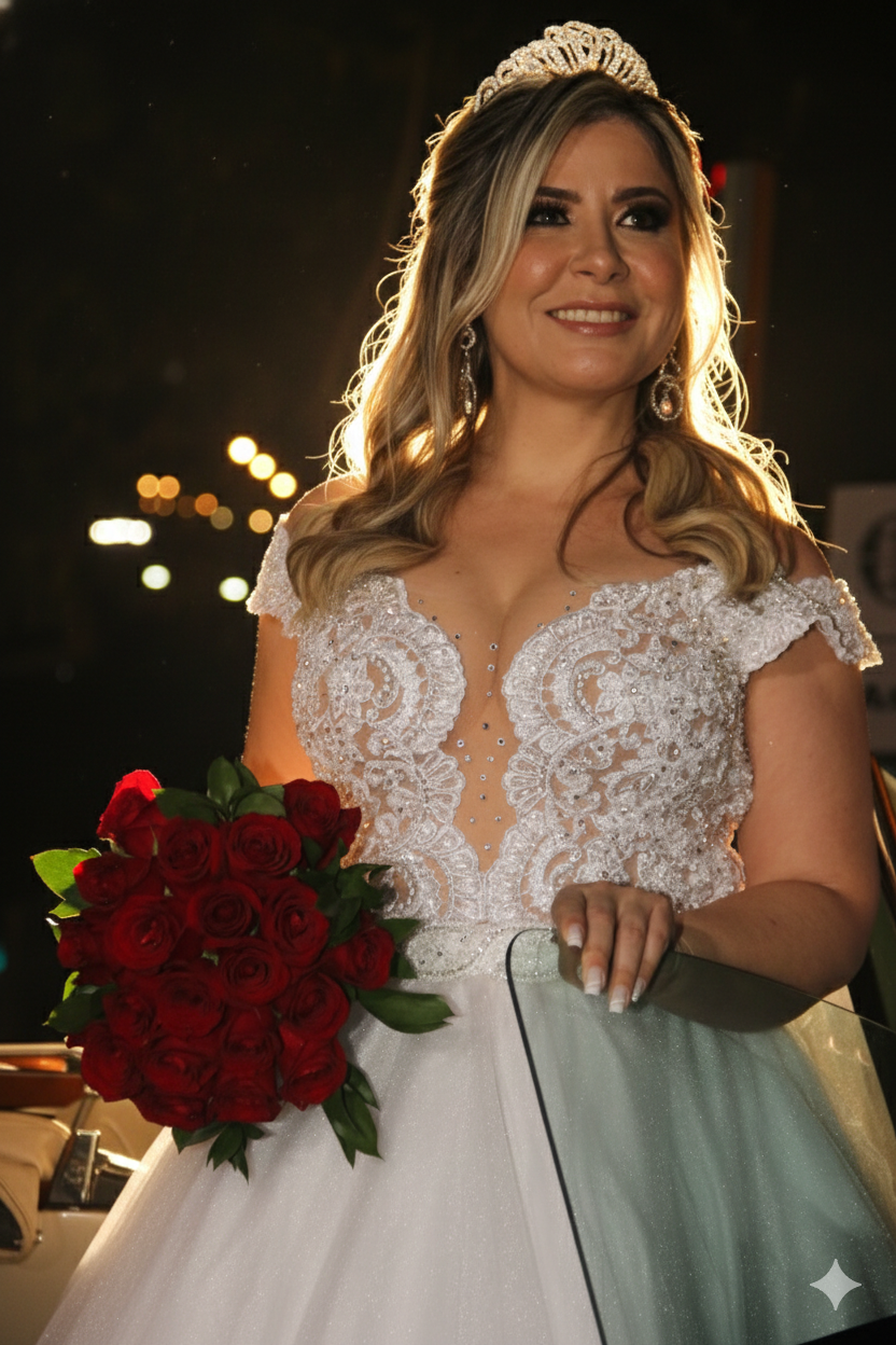 Adriana Lopez em um momento especial de celebração do amor
